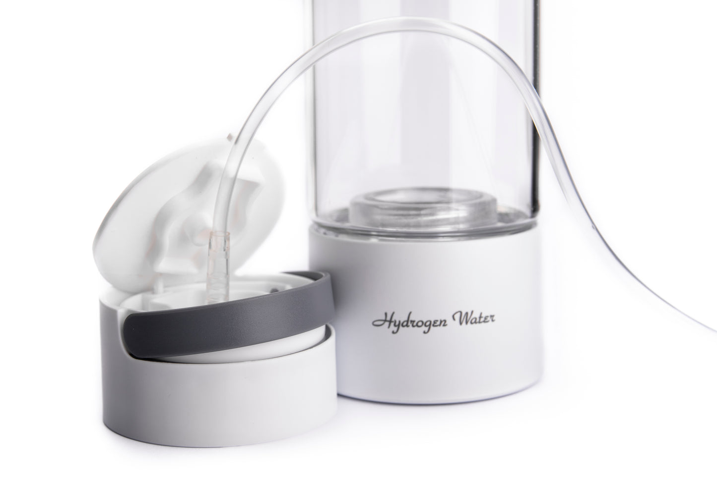 Botella para Agua Hidrogenada blanca con asa Molecular Sport