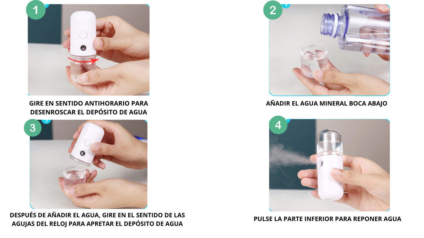 Pulverizador facial 30ml rosa Molecular Skin